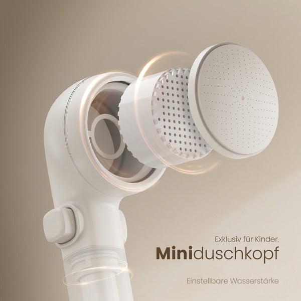EMKE Duschsystem 3 in 1 Regendusche Set mit Kopfbrause, Handbrause und Wasserhahn, Modernes Duscharmatur Set für Badezimmer，weiß