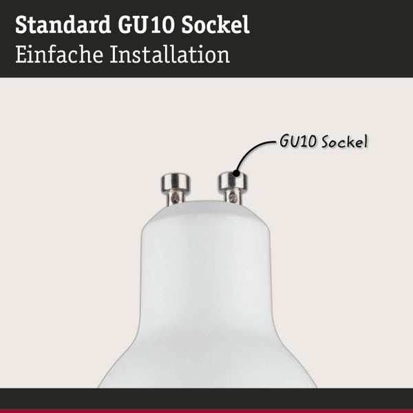 Set Standard 230V LED Reflektor GU10 3er-Set 3x460lm 3x7W 2700K dimmbar Weiß matt