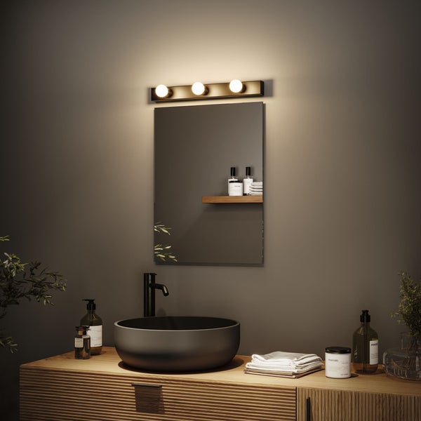 Spiegelleuchte Regula II IP44 E14 230V max. 3x40W dimmbar Schwarz