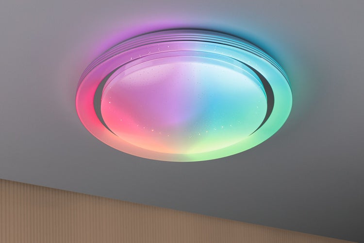 LED Deckenleuchte Rainbow mit Regenbogeneffekt RGBW+ 2800lm 230V 38,5W dimmbar Chrom, Weiß