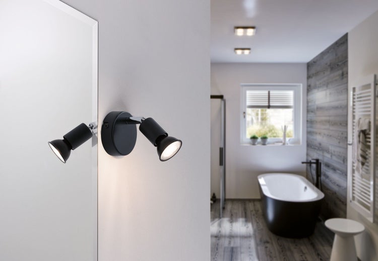 Spotlight Carolina IP44 GU10 230V max. 10W dimmbar Anthrazit, Chrom
