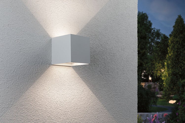 Quadratische Wandleuchte für den Außenbereich
