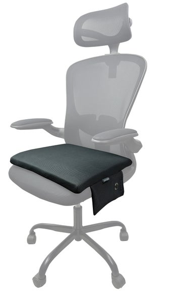 Sitzkissen aus Stoff auf einem Bürostuhl