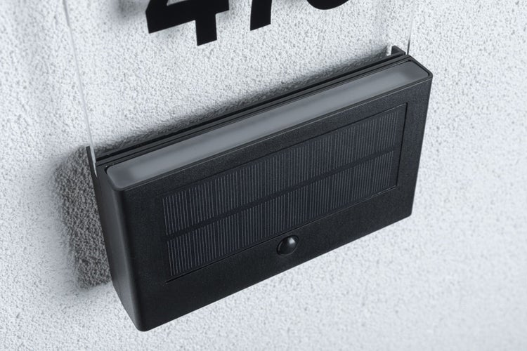 Solar LED Hausnummernleuchte Neda Bewegungsmelder IP44 3000K 27lm Anthrazit