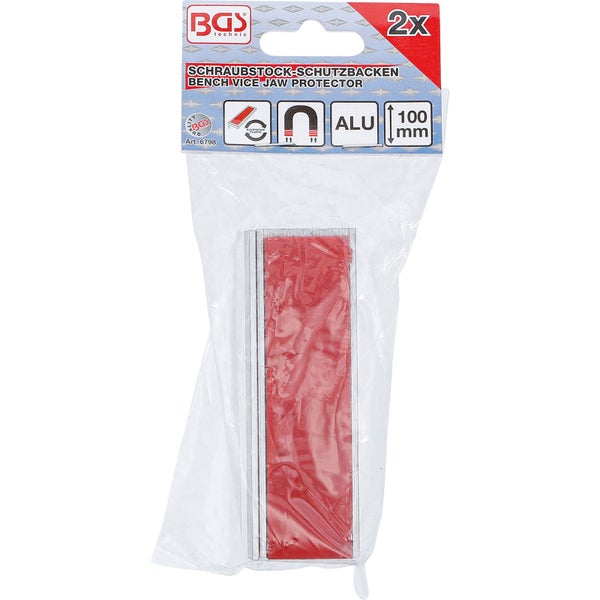 BGS technic Schraubstock Schutzbacken Set, zwei Stück, Magnethalterung