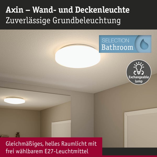 Deckenleuchte Axin IP44 E27 230V max. 2x18W Weiß