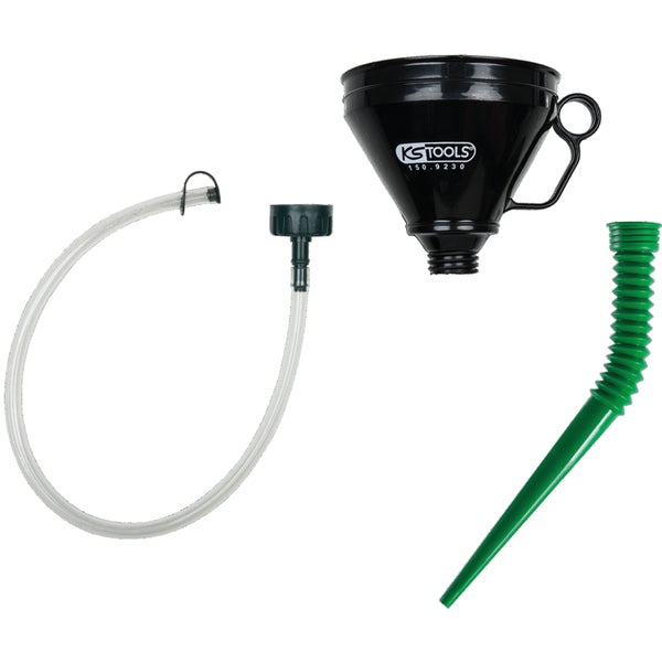 KS Tools Einfülltrichter mit flexiblem Auslauf und Schlauch zum präzisen Umfüllen von Flüssigkeiten.
