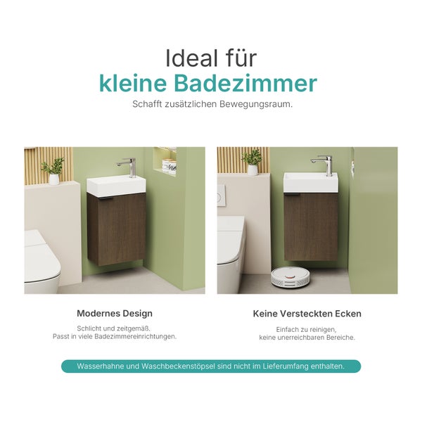 Badezimmer Waschbecken mit Unterschrank für kleine Badezimmer.