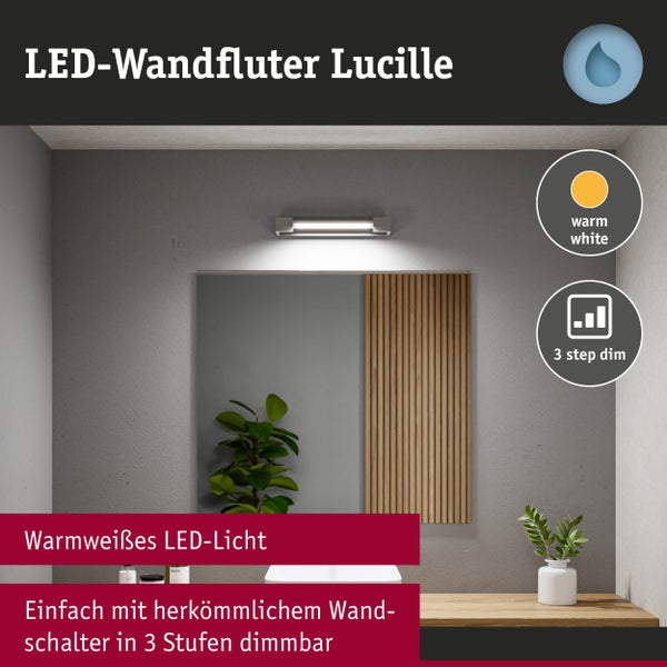 Selection Bathroom LED Wandleuchte Lucille IP44 2700K 1000lm 230V 11W dimmbar Alu matt