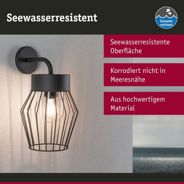 Außenwandleuchte Lanka seewasserresistent IP44 205x237mm max. 40W 230V Anthrazit Aluminium