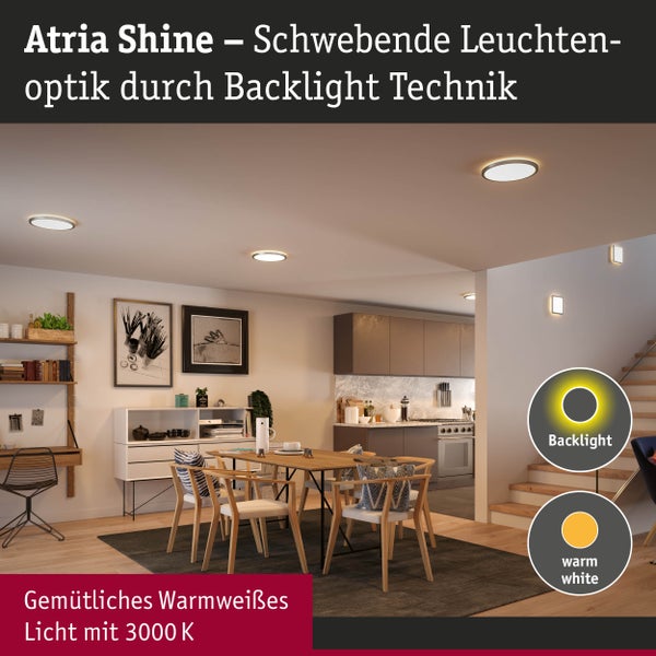 LED Panel Abia rund 300mm 2x22W 2x2200lm 2700K Chrom matt