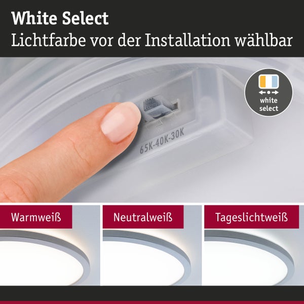 LED Panel Atria Shine IP44 rund 298mm 14,8W 2250lm 3000 - 6500K Chrom matt
