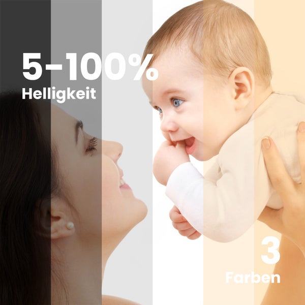 EMKE Badezimmerspiegel LED rund ф60 cm, 3 Lichtfarben, Touch & Memory-Funktion, Dimmbar, Antibeschlag, Acrylrahmen mit goldenem Rand, für Badezimmer
