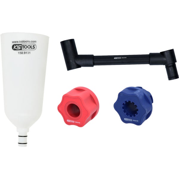 KS Tools VAG Trichterset mit Adaptern zum Befüllen von Kühl- und Scheibenwaschanlagen, 2,0 Liter