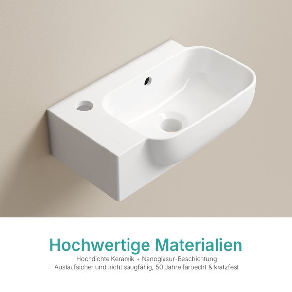 Weißes Keramik Waschbecken zur Wandmontage