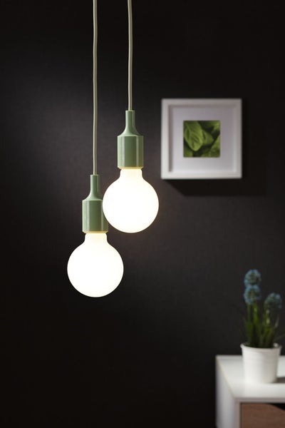 Neordic Pendelleuchte Ketil E27 max. 60W Hellgrün, Schwarz dimmbar Silikon, Kunststoff