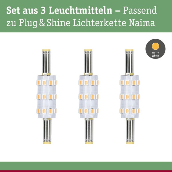 Set mit drei Leuchtmitteln passend zur Plug & Shine Lichterkette Naima