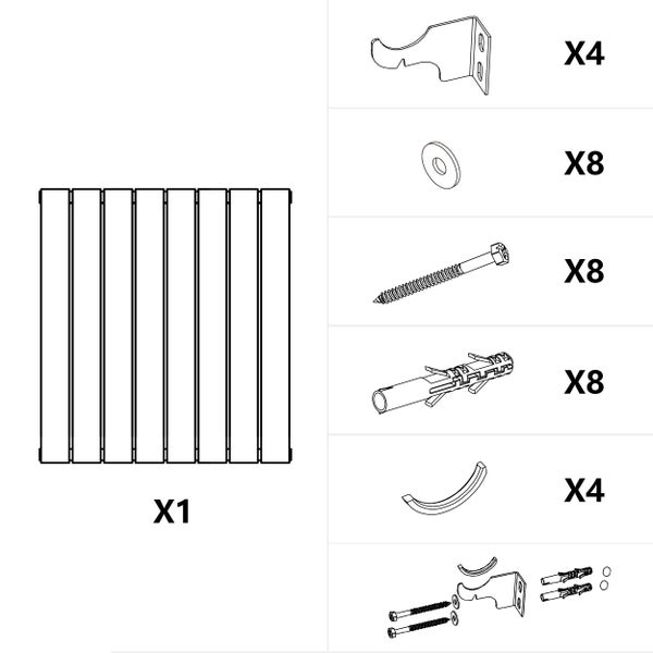 Heizkörper mit Montagezubehör