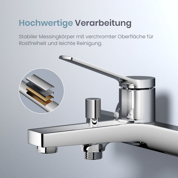 Chrom-Wasserhahn mit Messingkörper für Waschbecken oder Spüle