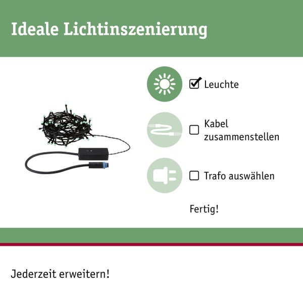 Ideal lighting with lights, cable and transformer shown