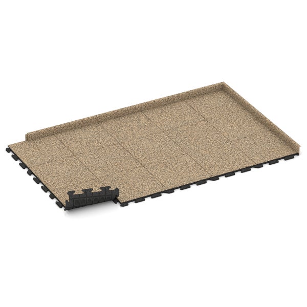 Verbundfliese für den Außenbereich mit Verbindungselementen