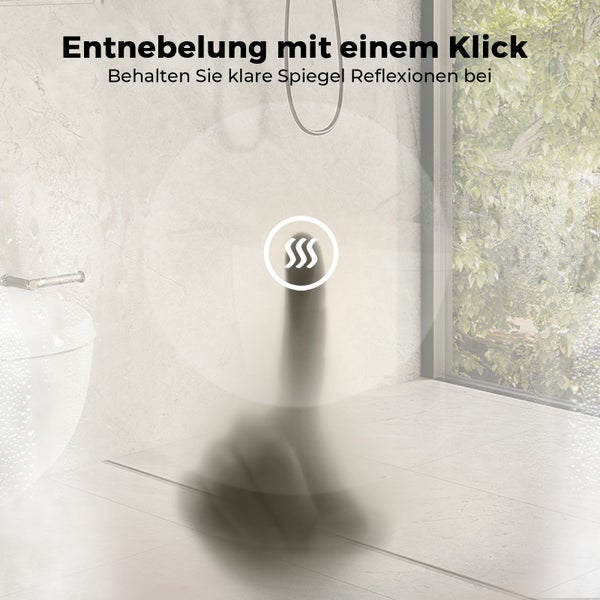EMKE Badezimmerspiegel LED rund ф60 cm, 3 Lichtfarben, Touch & Memory-Funktion, Dimmbar, Antibeschlag, Acrylrahmen mit goldenem Rand, für Badezimmer