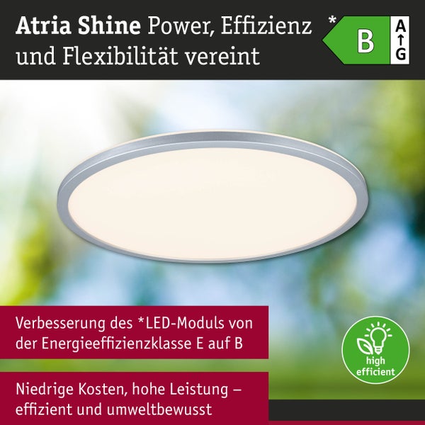 LED Panel Atria Shine IP44 rund 398mm 20,8W 2800lm 3000 - 6500K Chrom matt