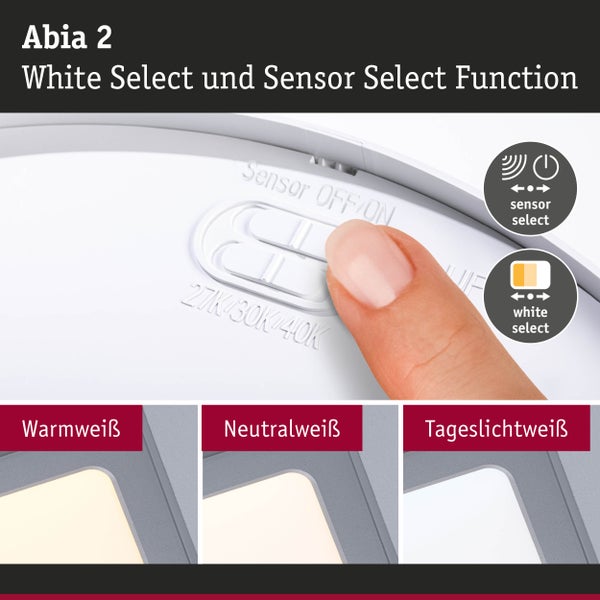 Abia 2 Leuchte mit Weißlichtauswahl und Sensorfunktion