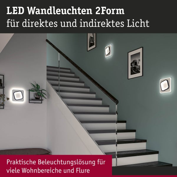 LED Wandleuchte 2Form 4000K 1600lm / 1125lm 230V 13W / 9W Weiß, Schwarz