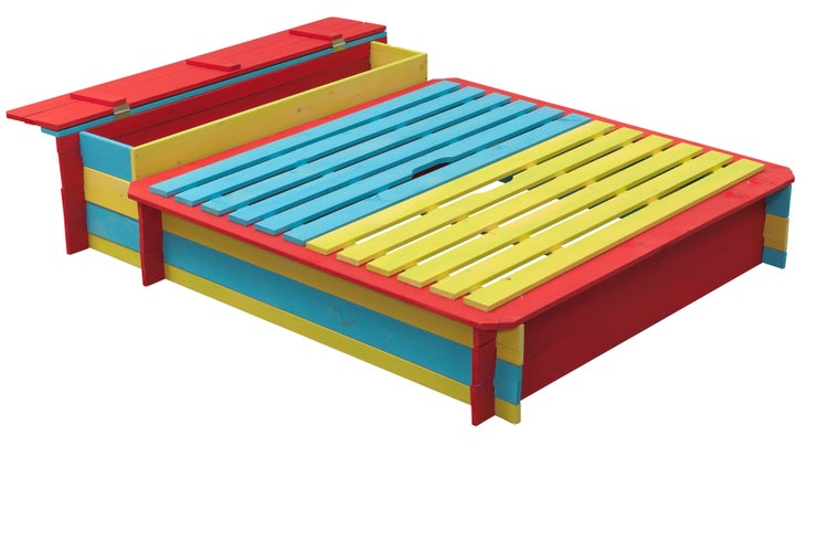 Sandkasten aus Holz mit Abdeckung
