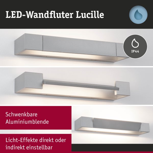 Selection Bathroom LED Wandleuchte Lucille IP44 2700K 1000lm 230V 11W dimmbar Alu matt
