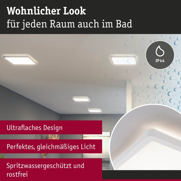 LED Panel Atria Shine Backlight IP44 eckig 293x293mm 16W 1600lm 3000K Weiß