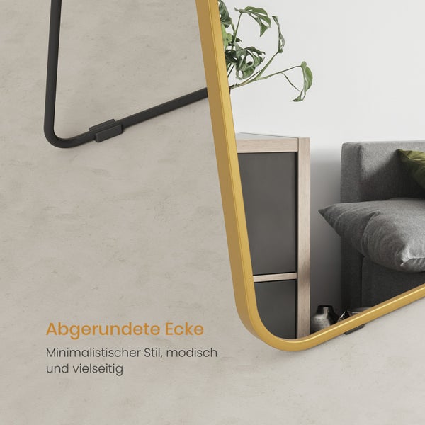 Dekorativer Spiegel mit abgerundeten Ecken, minimalistischem Design und vielseitiger Optik.