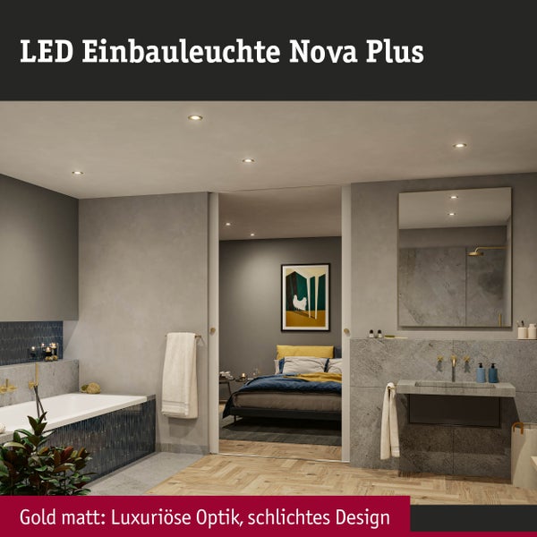 Einbauleuchte Nova Plus IP65 rund 93mm 30° GU5,3 / GU10 max. 35W 230/12V dimmbar Gold matt
