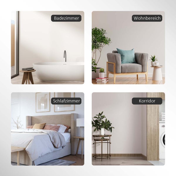 EMKE Badspiegel mit Beleuchtung 70x50 cm, LED-Wandspiegel, kaltweißes Licht, Touch-Schalter, Antibeschlag, Memory-Funktion, rostfreier Spiegel mit mattiertem Rand, IP44, für Bad