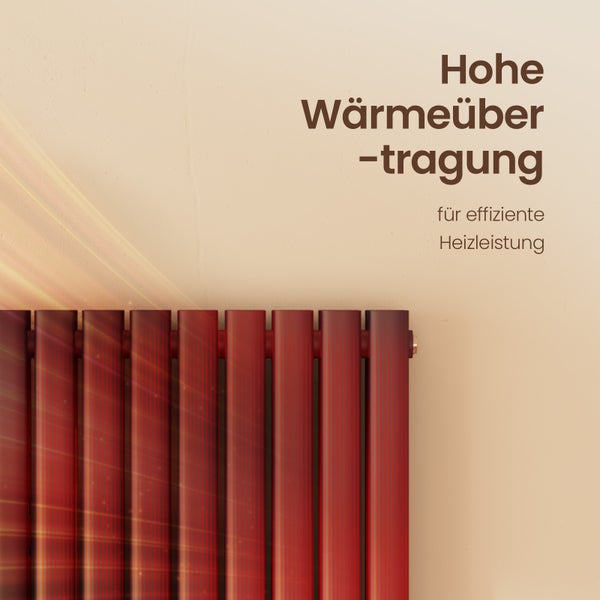 EMKE Design-Röhrenheizkörper für Warmwasserbetrieb,  Seitenanschluss, Horizontal,  Doppellagig,  1828Watt, 120 cm x 60 cm, Anthrazit