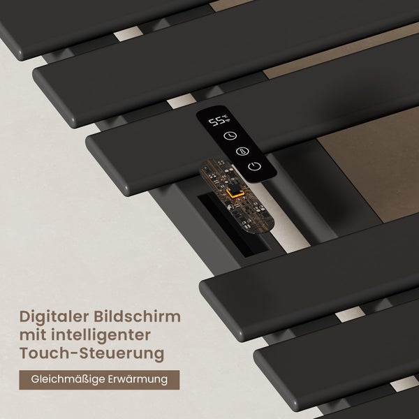 EMKE WiFi Smart Elektrischer Handtuchwärmer 130 x 50 x 11 cm, 440W, Intelligente Temperaturregelung, 6 Betriebsmodi, Wandmontage, Matt Schwarz