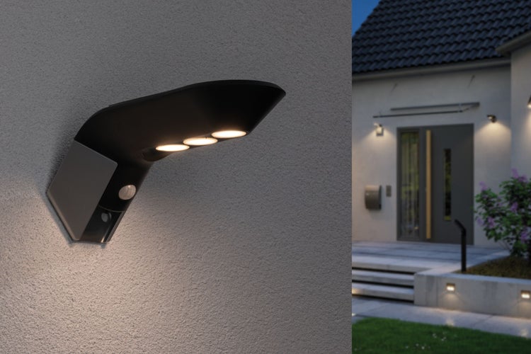 Solar LED Hausnummernleuchte Soley Bewegungsmelder IP44 3000K 42lm Anthrazit