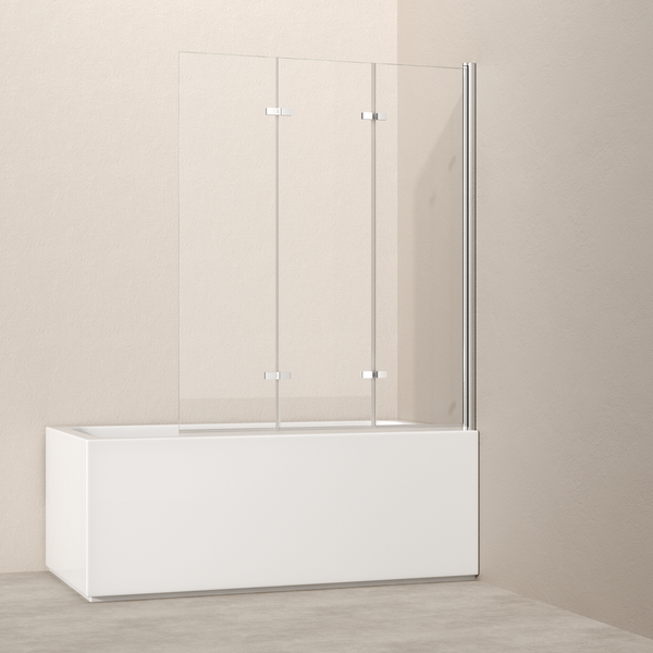 Badewanne mit Duschwand aus Glas