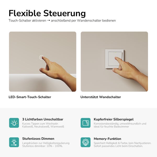 LED Smart Touch Schalter und Wandschalter im Einsatz
