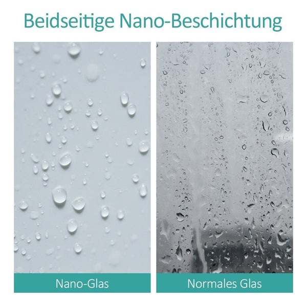 Walk-in-Dusche EMKE  Duschwand 70cm Breite, 195cm Höhe, Walk In Duschtrennwand Für Badewanne 5 mm Dusche Glas NANO