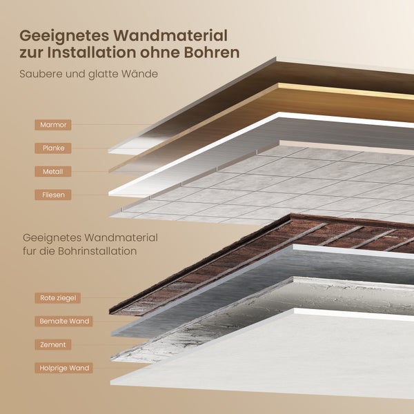 EMKE Wandhalterung mit Eimer & Haken 210 x 92 x 95 mm, Aluminium Ablage für Bad oder Küche, Mattschwarz