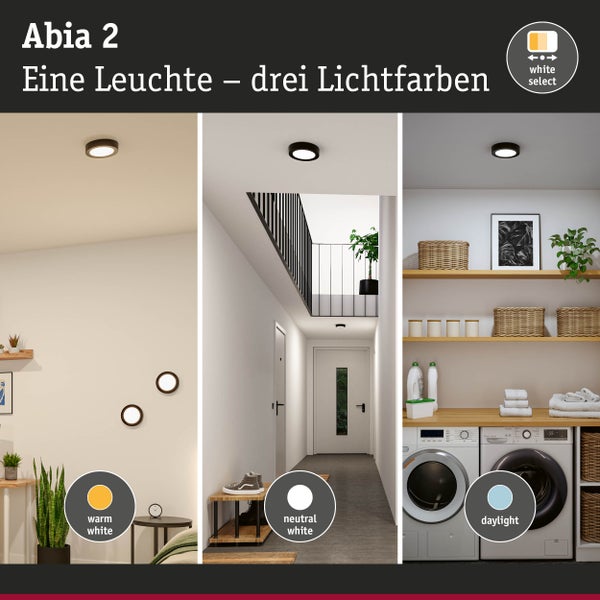 Abia 2 Deckenleuchte mit drei Lichtfarben in Wohnräumen