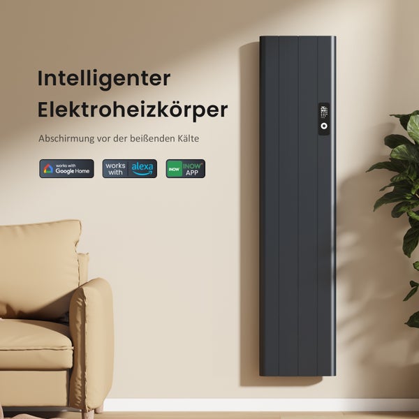 Intelligenter Elektroheizkörper zur Wandmontage mit digitaler Anzeige