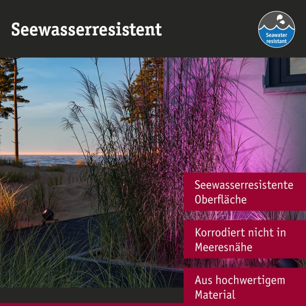 Seewasserresistente Außenbeleuchtung an einem Strand
