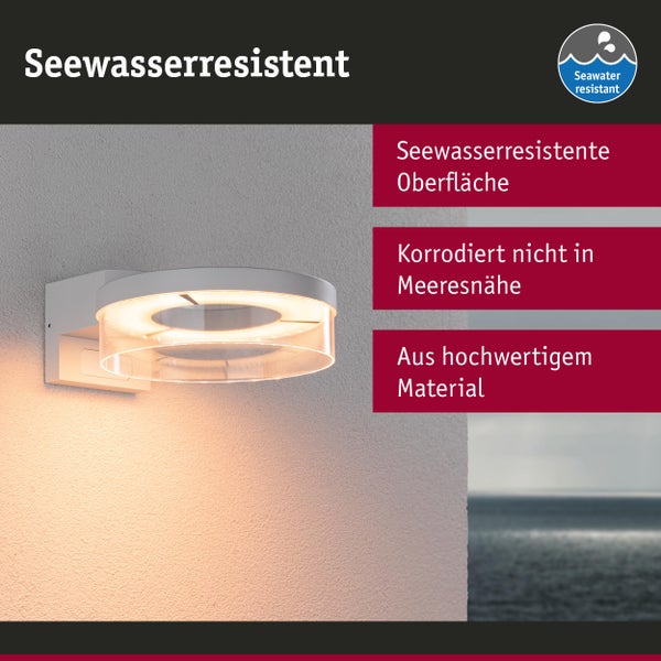 Seawater-resistant light mounted on a wall, suitable for outdoor use