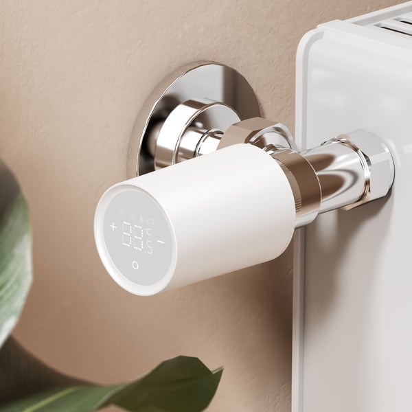 Heizkörperthermostat mit digitaler Anzeige am Heizkörper
