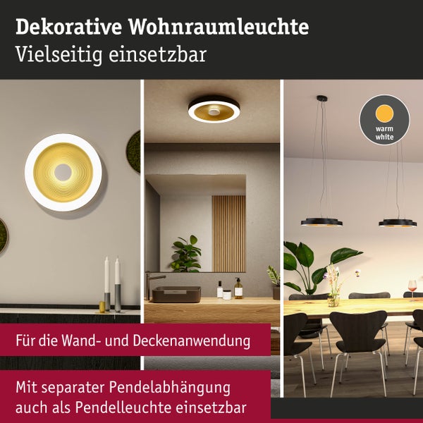 LED Deckenleuchte Volea IP44 3000K 500lm / 2400lm 230V 4W / 18,5W dimmbar Schwarz, Gold