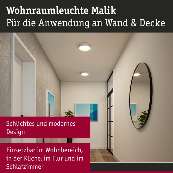 LED Deckenleuchte 3-Step-Dim Malik 2700K 850lm 230V 13,5W dimmbar Weiß