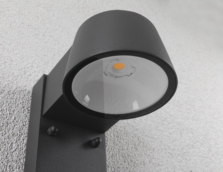 LED Außenwandleuchte Capea Dämmerungsgesteuerter Bewegungsmelder (IR) insektenfreundlich IP44 96x153mm Tunable Warm 6W 450lm 230V 98° Anthrazit Aluminium
